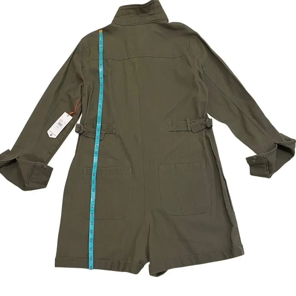 Atwyld Jumpsuit Olive Green | No Service Cotton Utility Romper Large NWT